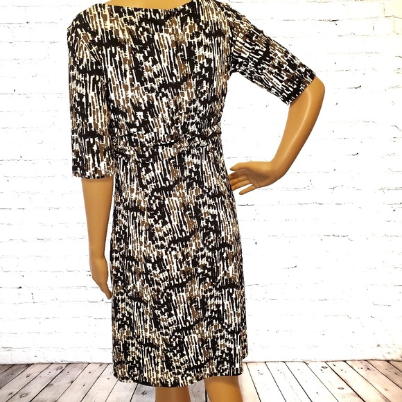 Ann Taylor Graphic Print 3/4 sleeve dress - Picture 4 of 7